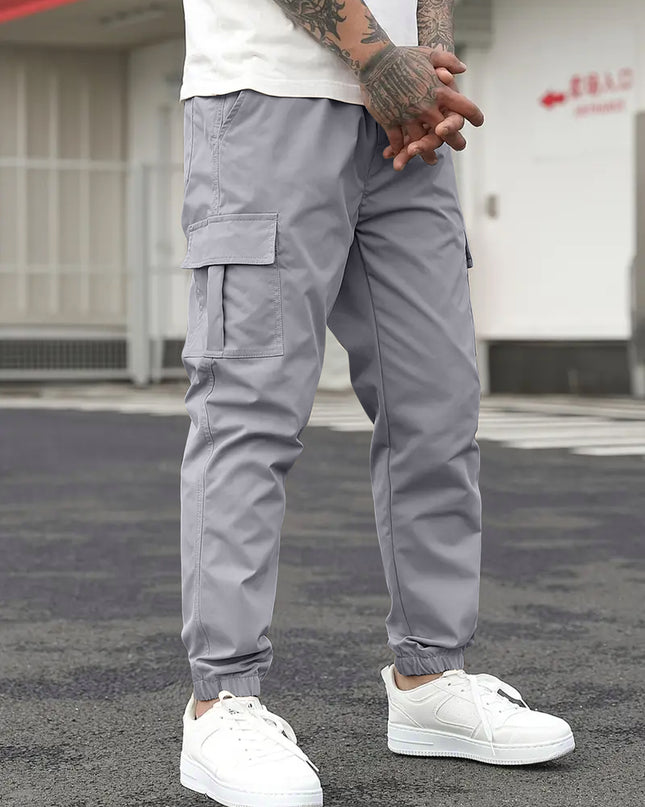 Men's Regular Fit Cotton Cargo Pants with Multiple Pockets