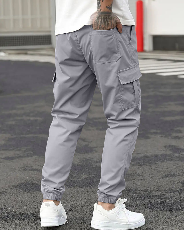 Men's Regular Fit Cotton Cargo Pants with Multiple Pockets