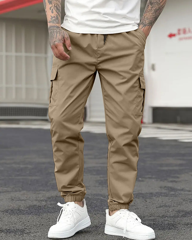 Men's Regular Fit Cotton Cargo Pants with Multiple Pockets