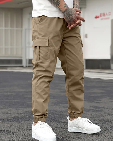 Men's Regular Fit Cotton Cargo Pants with Multiple Pockets