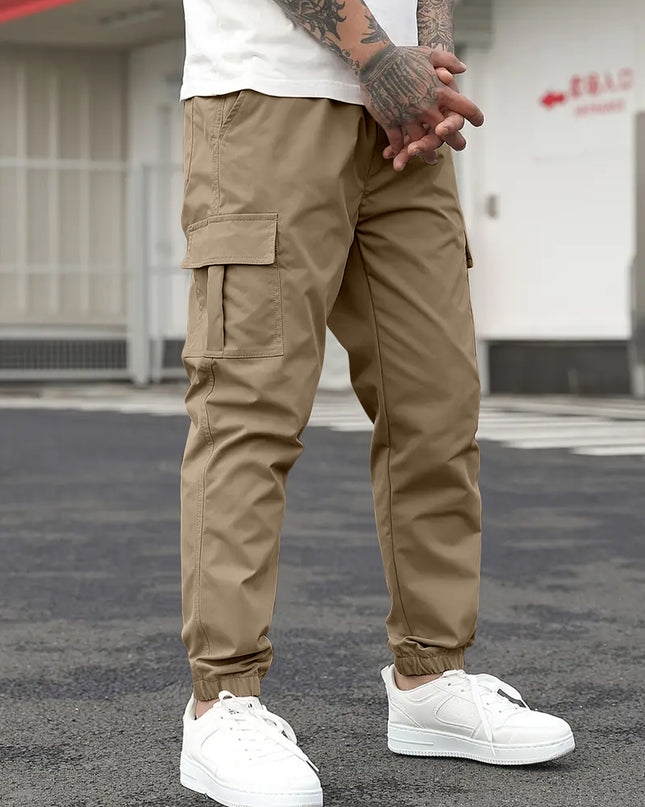 Men's Regular Fit Cotton Cargo Pants with Multiple Pockets