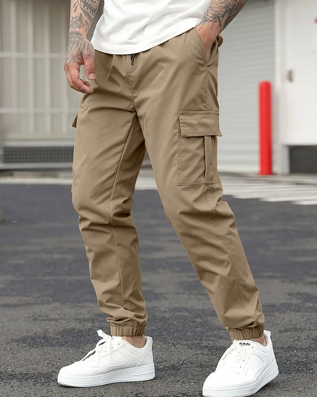 Men's Regular Fit Cotton Cargo Pants with Multiple Pockets