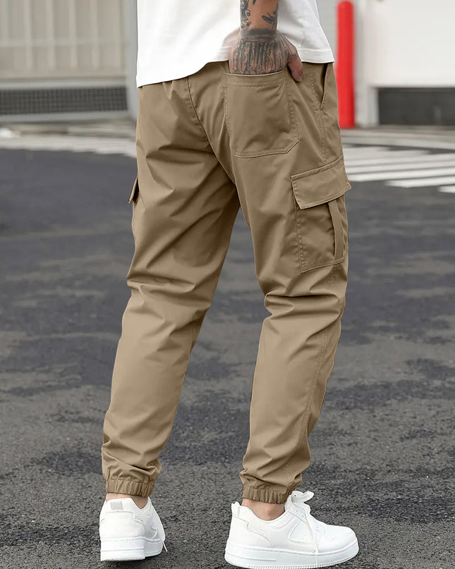 Men's Regular Fit Cotton Cargo Pants with Multiple Pockets
