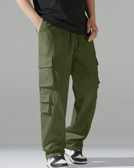 Men's Regular Fit Cotton Cargo Pants with Multiple Pockets