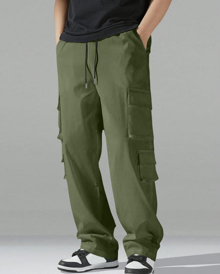 Men's Regular Fit Cotton Cargo Pants with Multiple Pockets