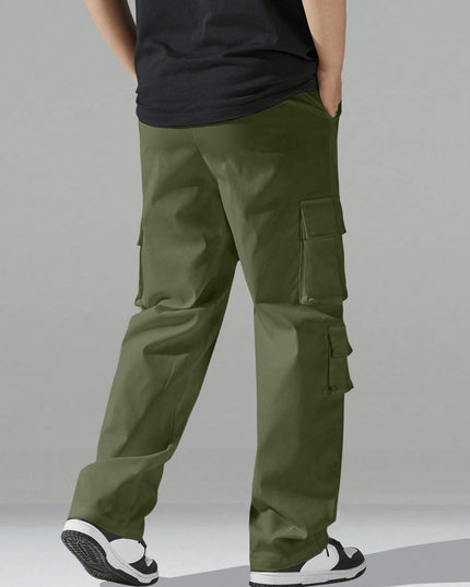 Men's Regular Fit Cotton Cargo Pants with Multiple Pockets